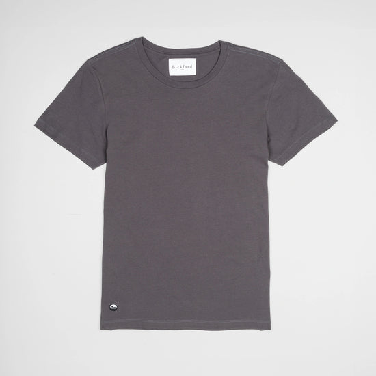 Bickford USA Everyday Tee in dark gray, flat lay front view, heavyweight USA-grown cotton.