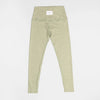 Bickford USA Athletic Leggings in cloud gray, flat lay back view showing the high waistband and woven Bickford USA label.