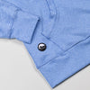 Detail of kangaroo pocket and Bickford logo patch on Blue Bird Athletic Quarter Zip Hoodie