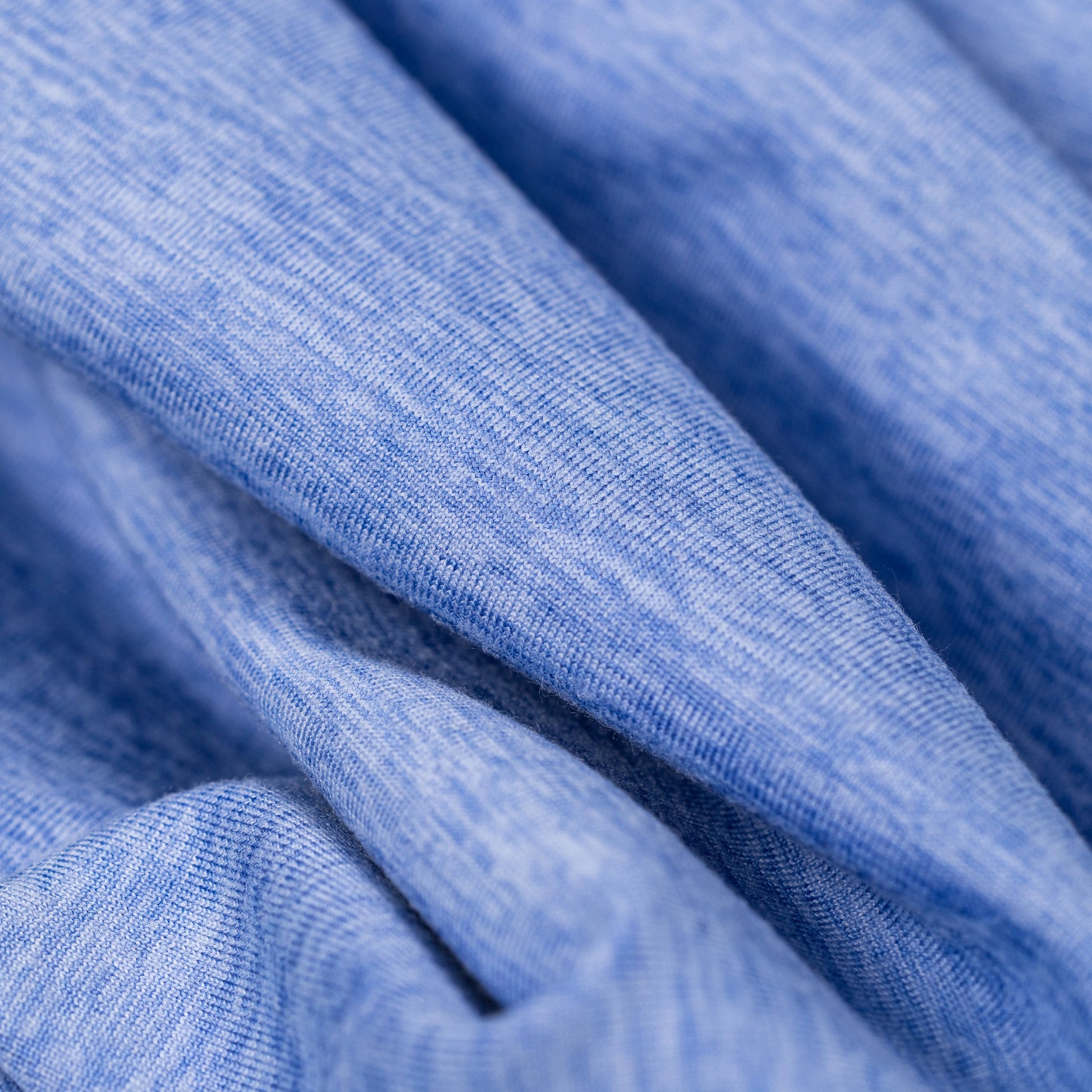 Heathered Blue Bird fabric texture detail of Bickford Athletic Quarter Zip Hoodie