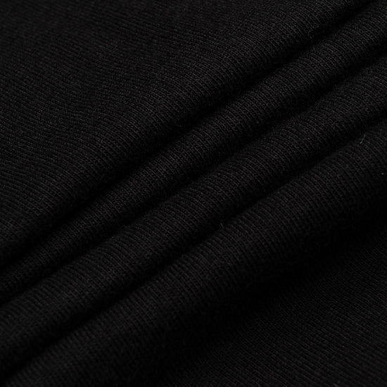Cotton fabric texture detail of Bickford Everyday Long Sleeve Tee in Black
