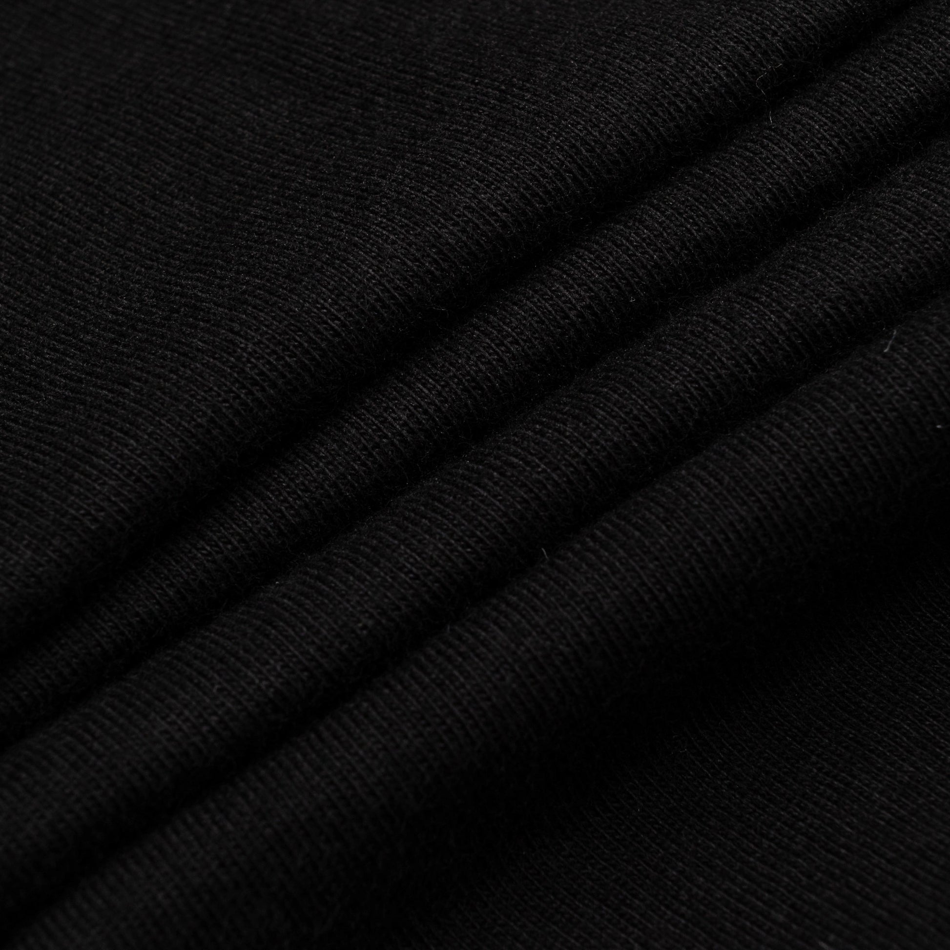 Cotton fabric texture detail of Bickford Everyday Long Sleeve Tee in Black