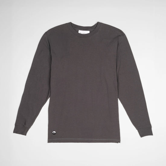 Bickford Everyday Long Sleeve Tee in Dark Gray, flat lay front view