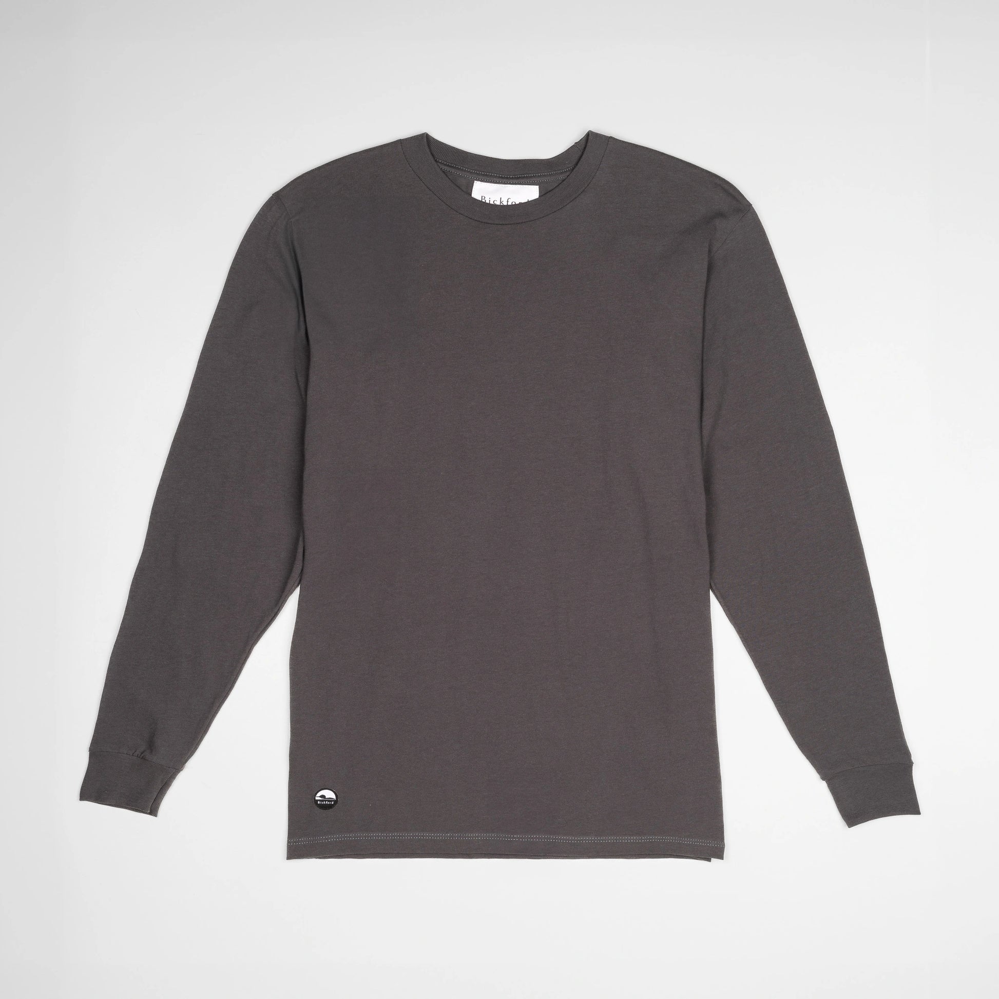 Bickford Everyday Long Sleeve Tee in Dark Gray, flat lay front view