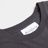 Close-up of Bickford USA woven neck label on Dark Gray Everyday Long Sleeve Tee