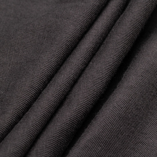 Cotton fabric texture detail of Bickford Everyday Long Sleeve Tee in Dark Gray