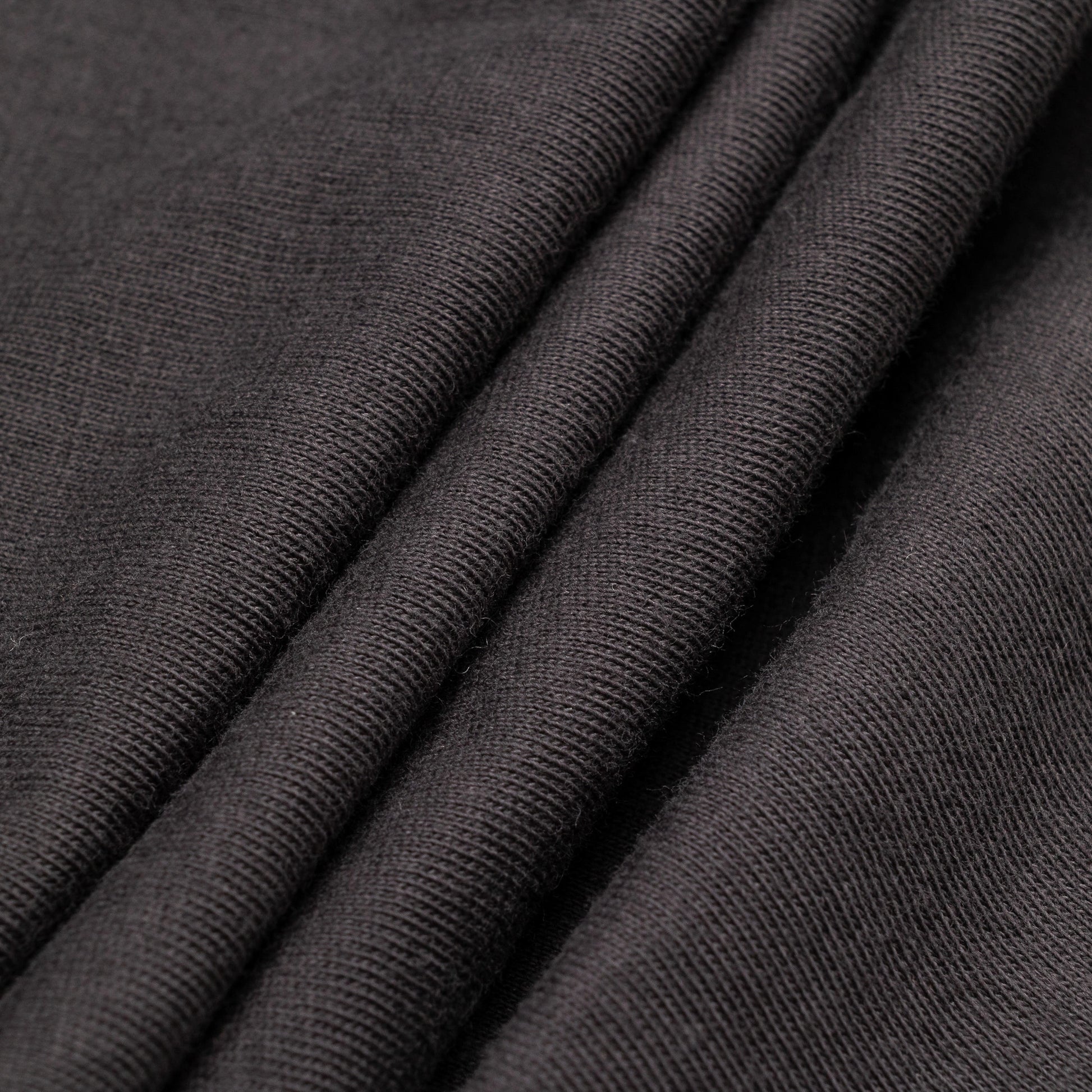 Cotton fabric texture detail of Bickford Everyday Long Sleeve Tee in Dark Gray