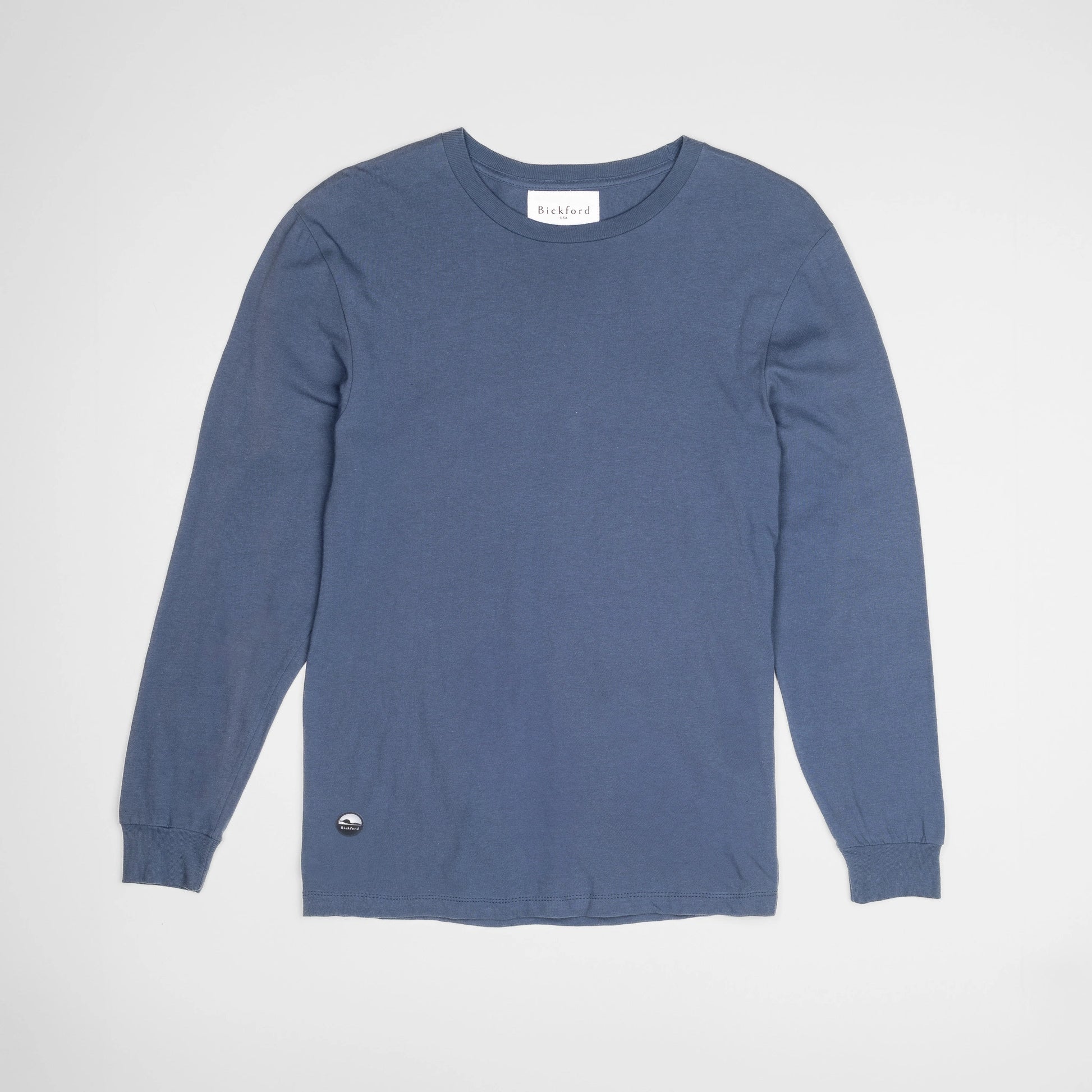 Bickford Everyday Long Sleeve Tee in Navy, flat lay front view