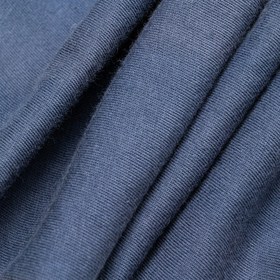 Cotton fabric texture detail of Bickford Everyday Long Sleeve Tee in Navy