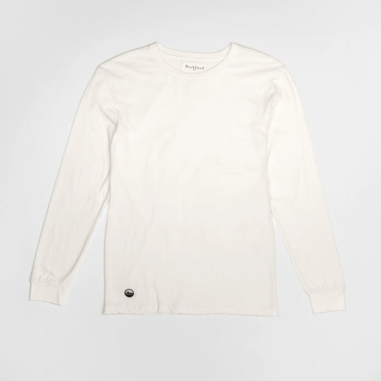 Bickford Everyday Long Sleeve Tee in Natural White, flat lay front view