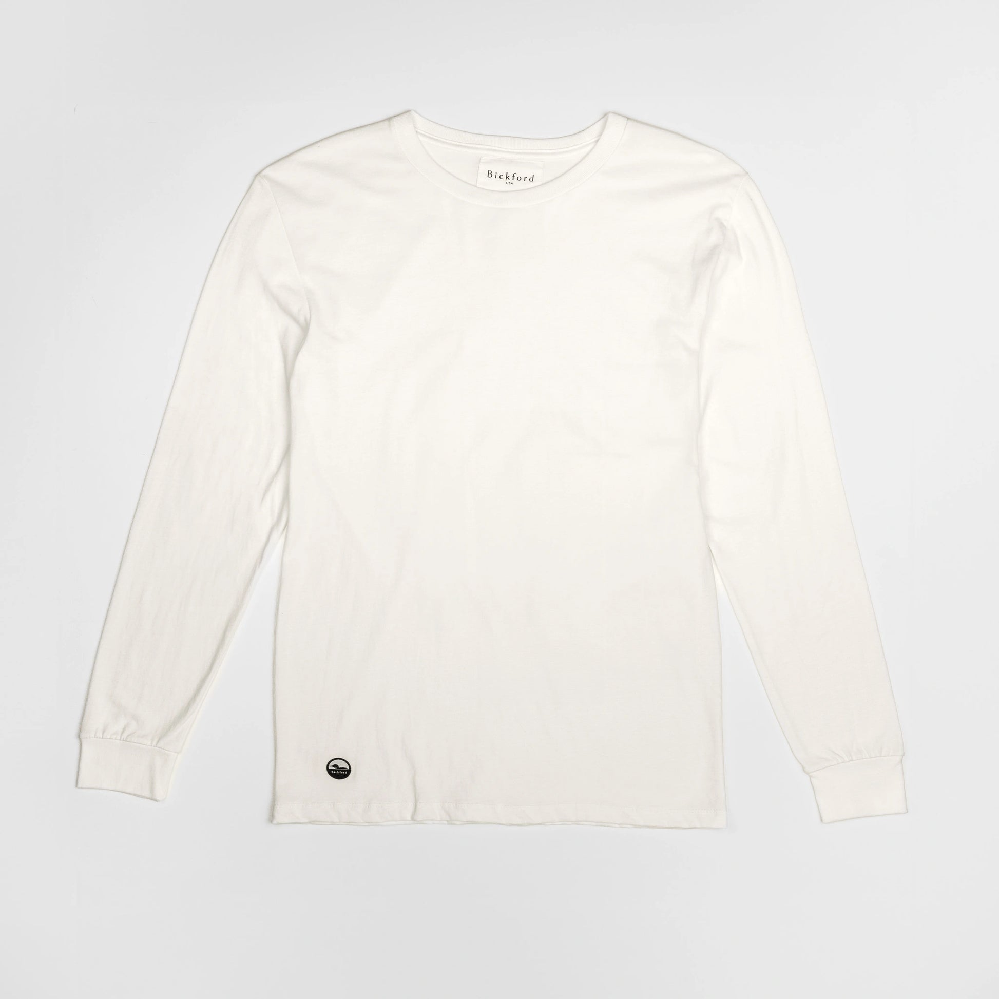 Bickford Everyday Long Sleeve Tee in Natural White, flat lay front view