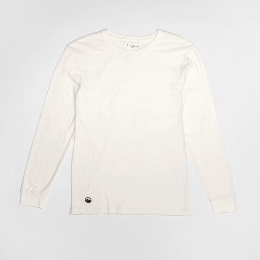 Bickford Everyday Long Sleeve Tee in Natural White, flat lay front view