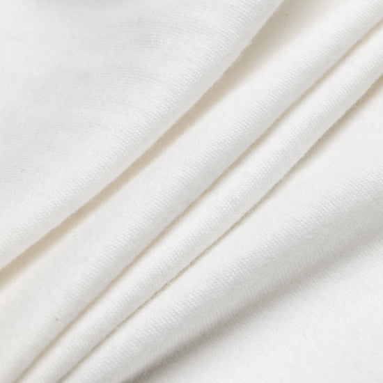 Cotton fabric texture detail of Bickford Everyday Long Sleeve Tee in Natural White