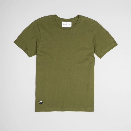 Bickford Everyday Tee in Army Green, flat lay front view