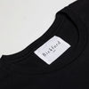 Close-up of Bickford USA woven neck label on Black Everyday Tee