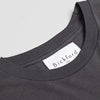 Close-up of Bickford USA woven neck label on Dark Gray Everyday Tee
