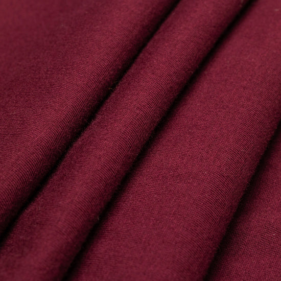 Cotton fabric texture detail of Bickford Everyday Tee in Maroon